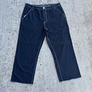 Five Star Black Denim Pants with White Stitching